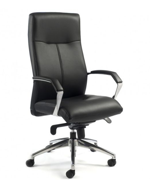 CHAISE DIRECTEUR NR PIED CHROME ACC AW 9131